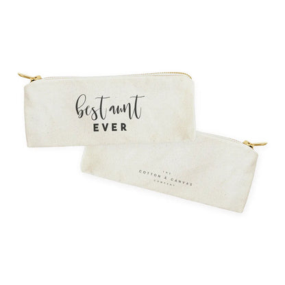 Best Aunt Ever Cotton Canvas Pencil Case and Travel Pouch