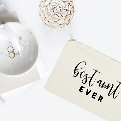 Best Aunt Ever Cotton Canvas Cosmetic Bag