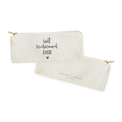 Best Bridesmaid Ever Cotton Canvas Pencil Case and Travel Pouch