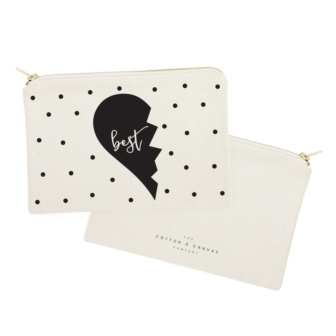 Best Friends Cotton Canvas Cosmetic Bag, 2-Pack