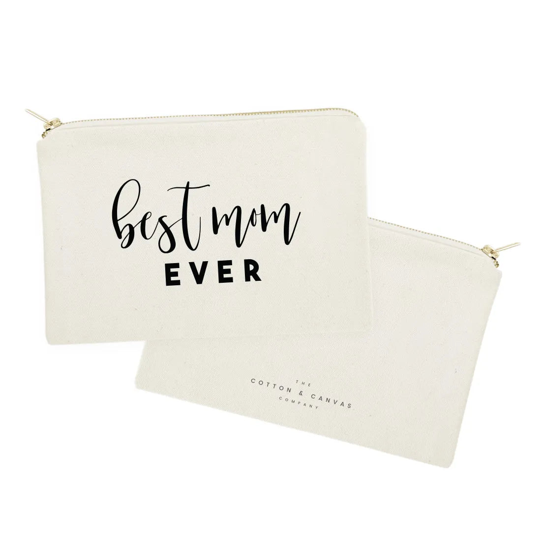 Best Mom Ever Cotton Canvas Cosmetic Bag