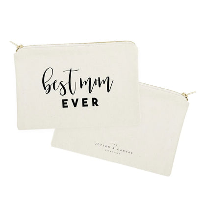 Best Mom Ever Cotton Canvas Cosmetic Bag