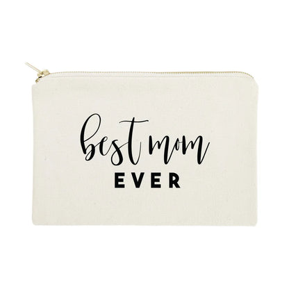 Best Mom Ever Cotton Canvas Cosmetic Bag