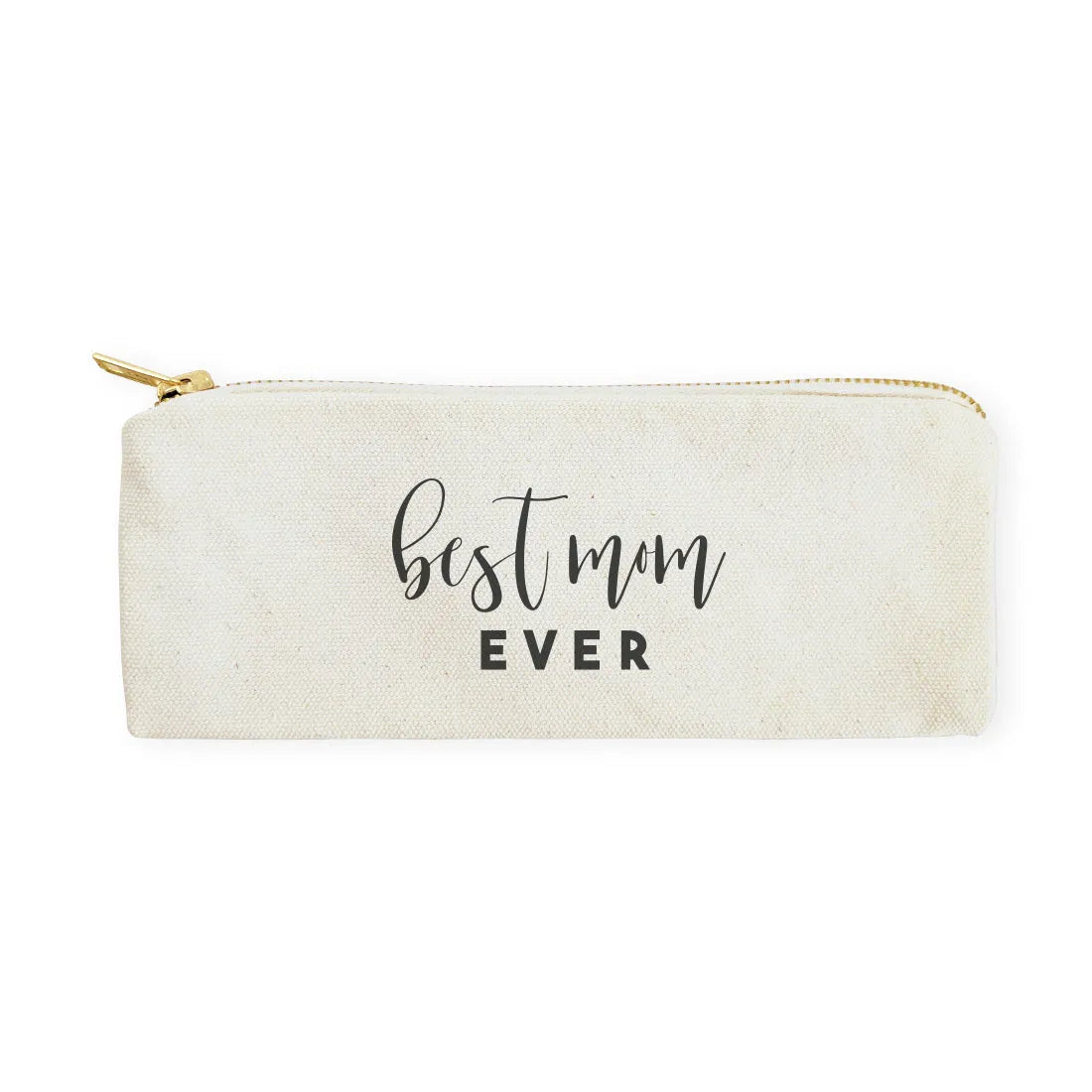 Best Mom Ever Cotton Canvas Pencil Case and Travel Pouch