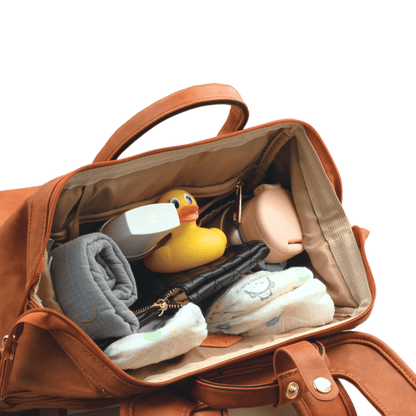 Leather Diaper Bag Backpack - La Madison™ II - Work & Play Commuter Backpack Gift Set (Limited Edition)