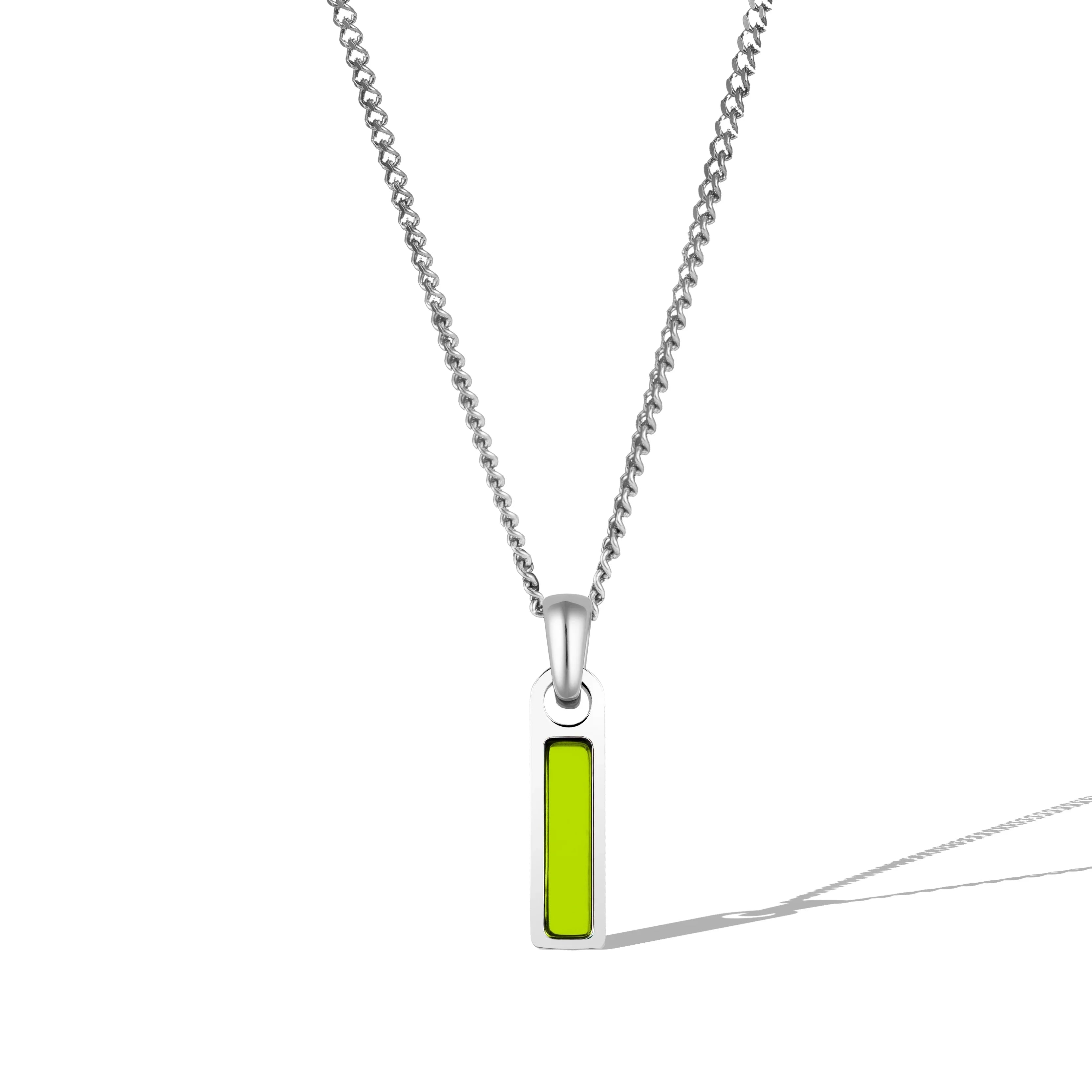 Birthstone Tag Necklace - Silver