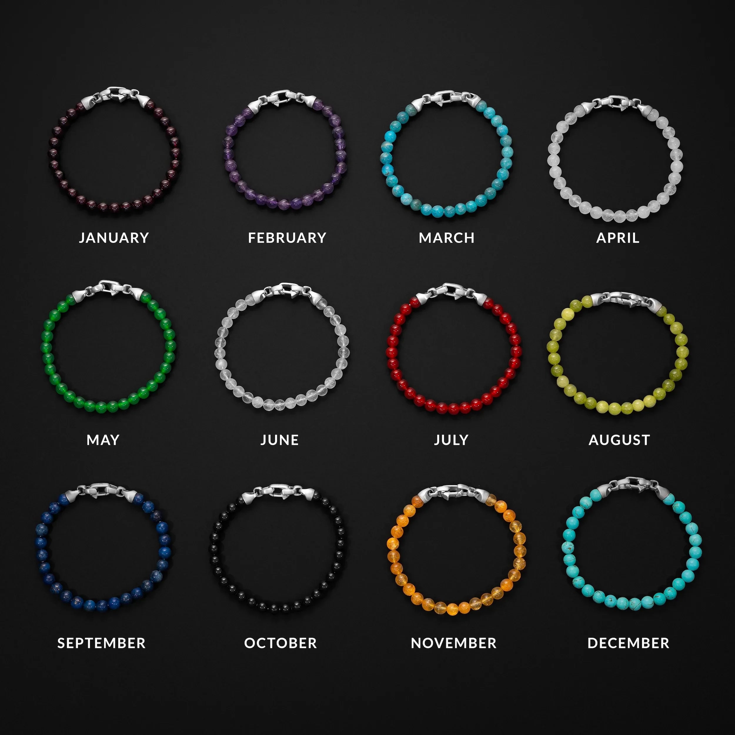 Birthstone Bracelet, 6MM - April