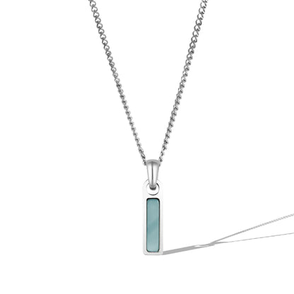 Birthstone Tag Necklace - Silver