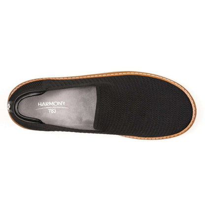 Grounding Slip-On Shoes • Black & Cognac Bamboo Knit
