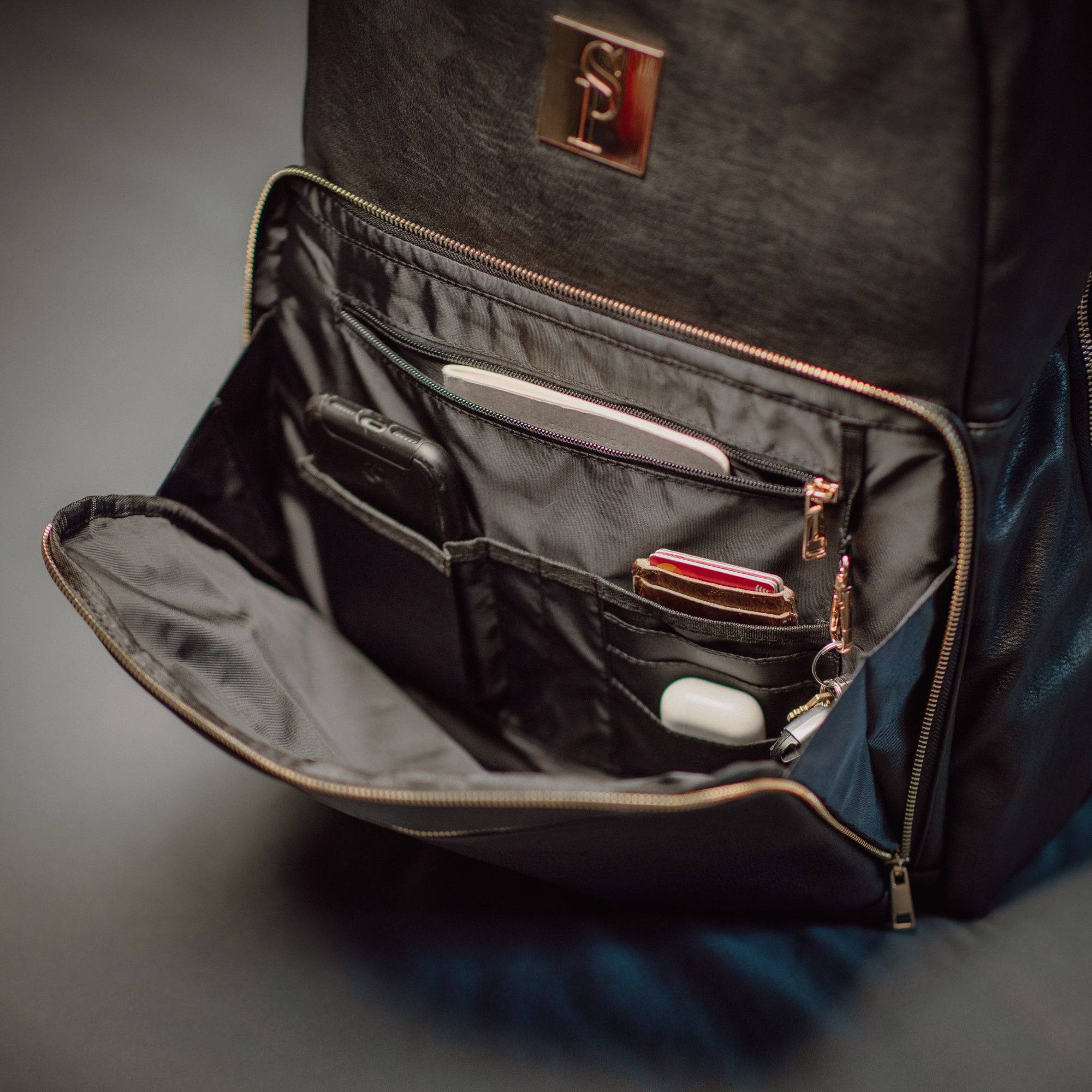 Black Leather Daily Commuter Bag XL