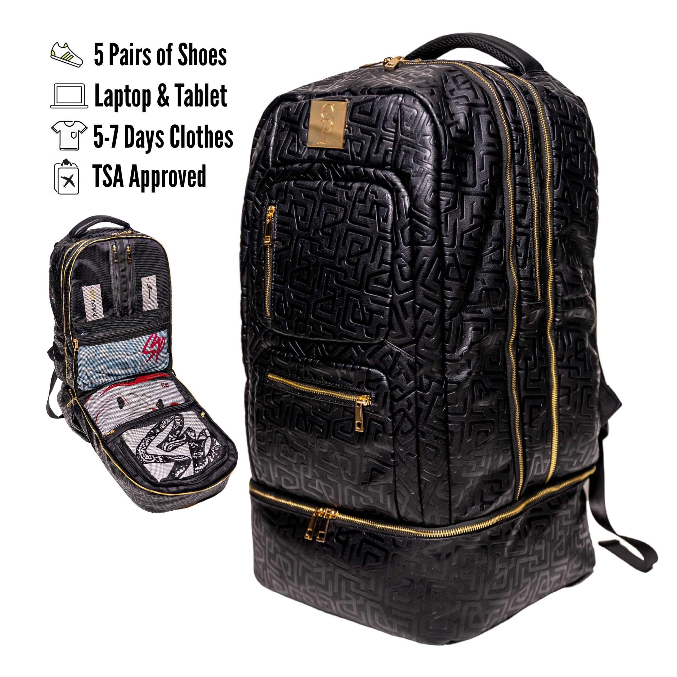 Black Monogram Leather Carry-On Backpack (Patented Signature Design)