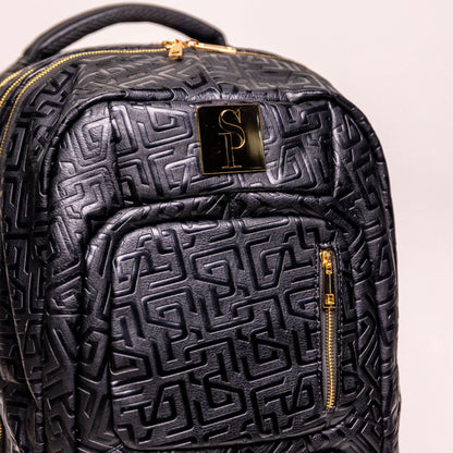 Black Monogram Leather Carry-On Backpack (Patented Signature Design)