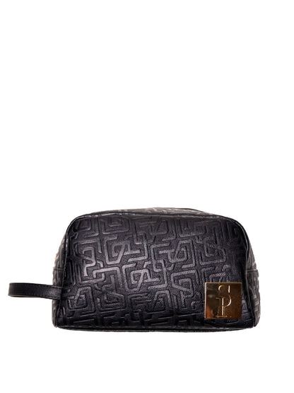 Black Monogram Leather Toiletry Bag