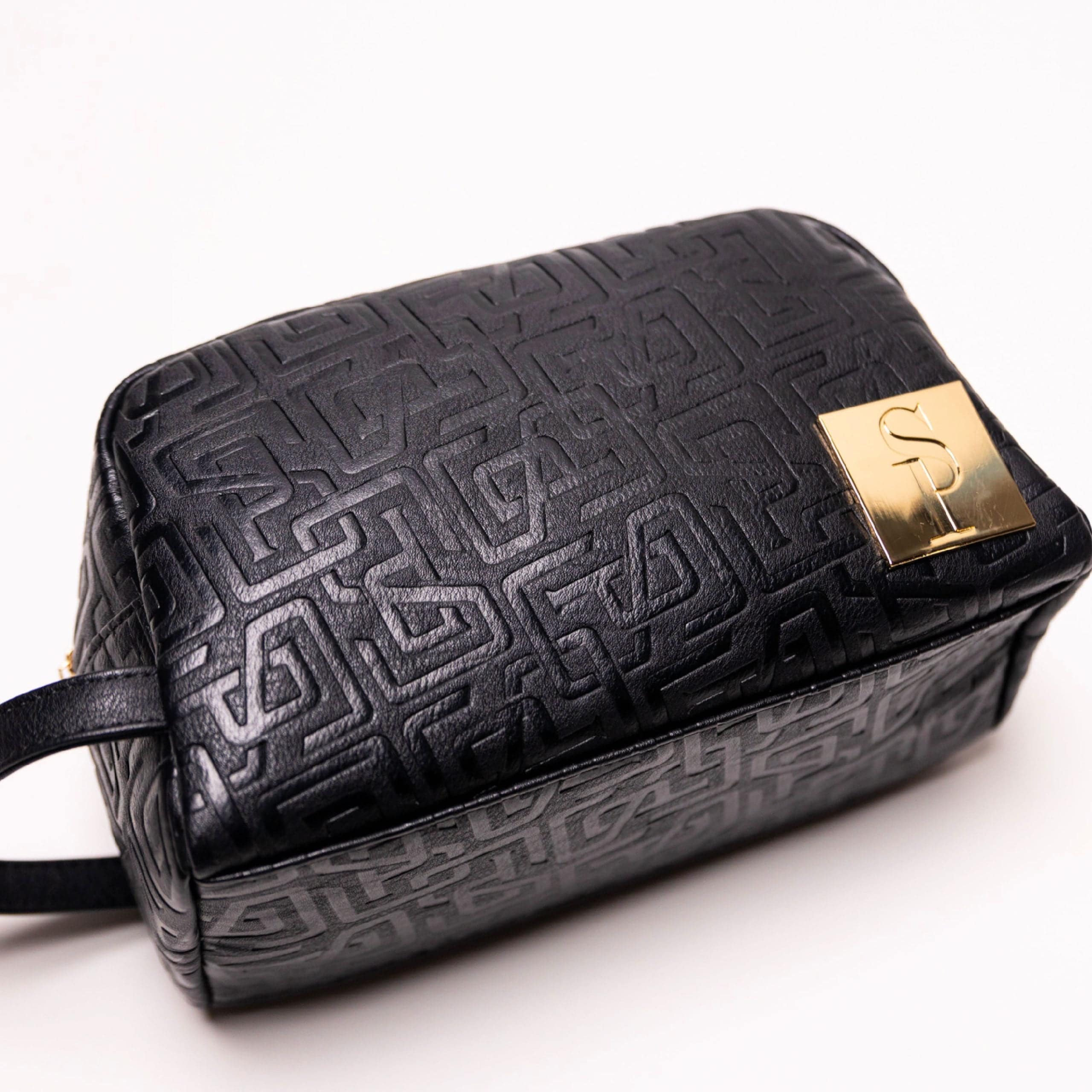 Black Monogram Leather Toiletry Bag