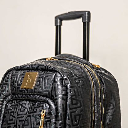 Black Monogram Leather Carry-On Roller Bag