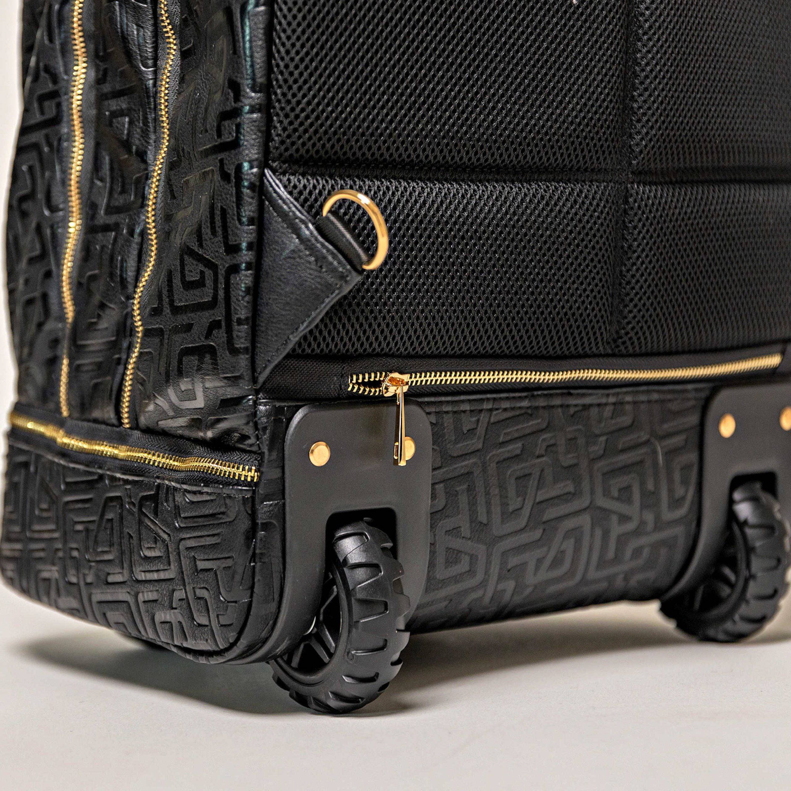 Black Monogram Leather Carry-On Roller Bag