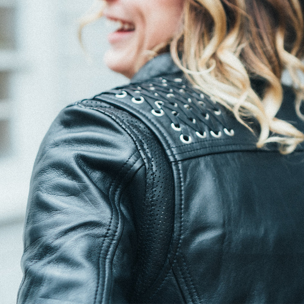 Black Widow - Women's Motorcycle Leather Jacket