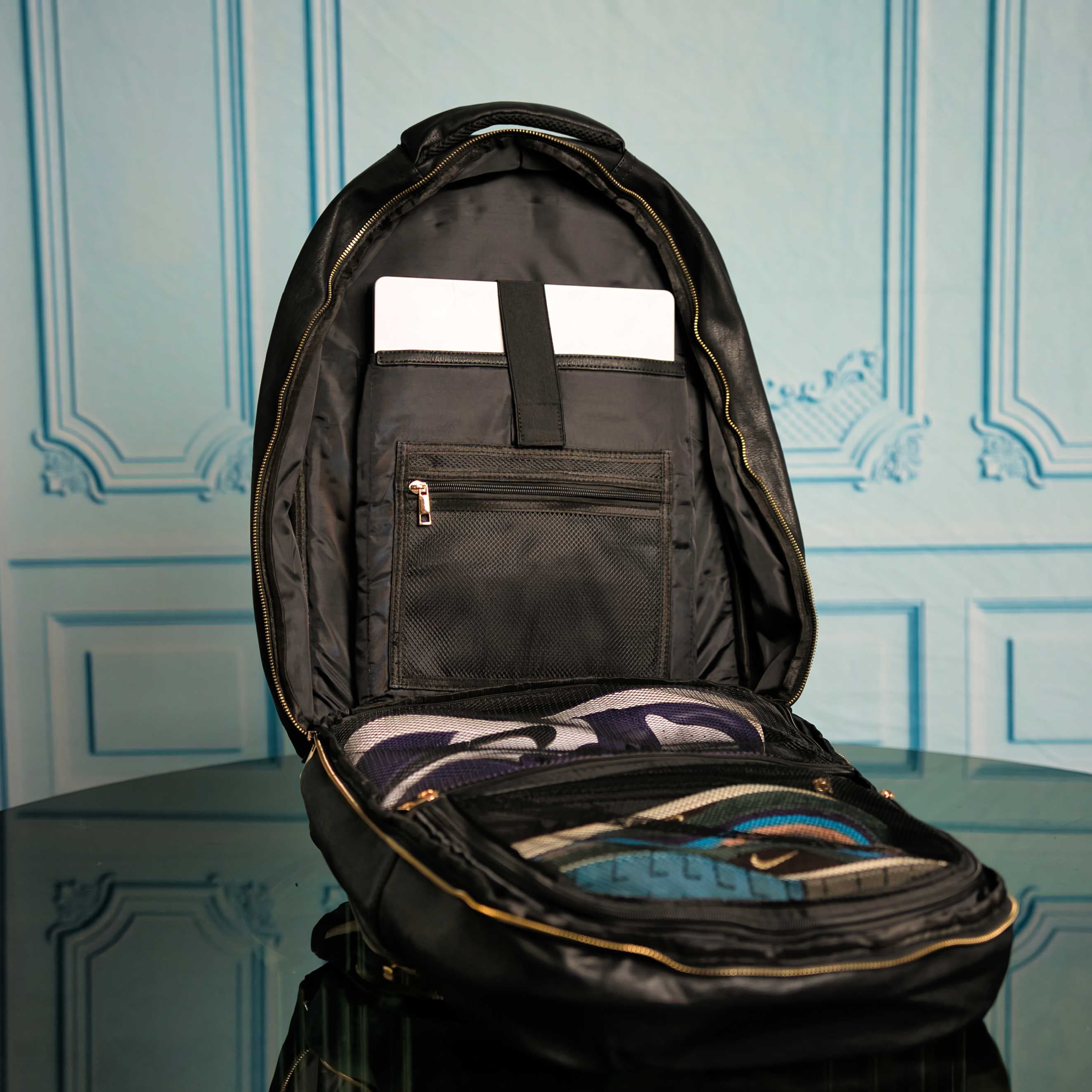 Black Leather Backpack Daily Commuter Bag