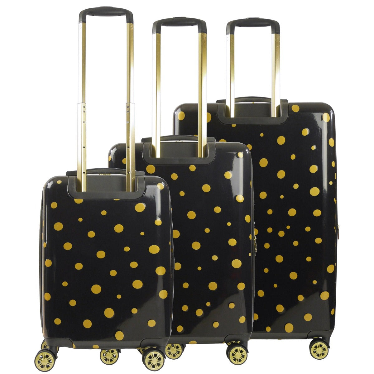 Ful Impulse Mixed Dots Hardside Spinner Luggage 3pc set, Black