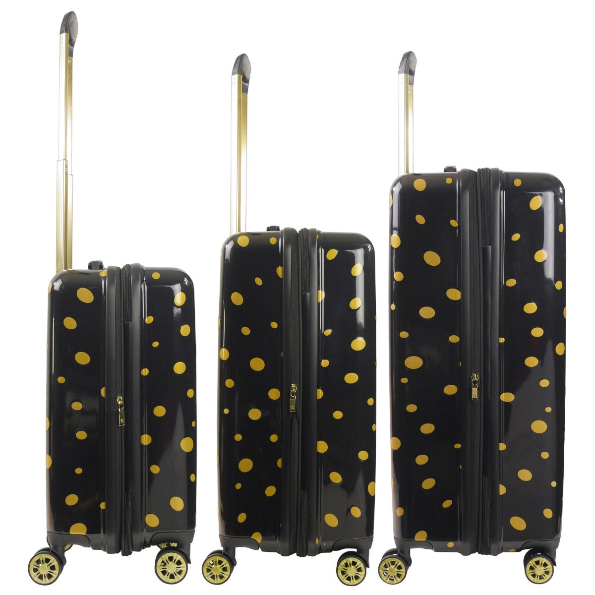 Ful Impulse Mixed Dots Hardside Spinner Luggage 3pc set, Black