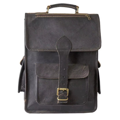 Texas Leather Black Backpack