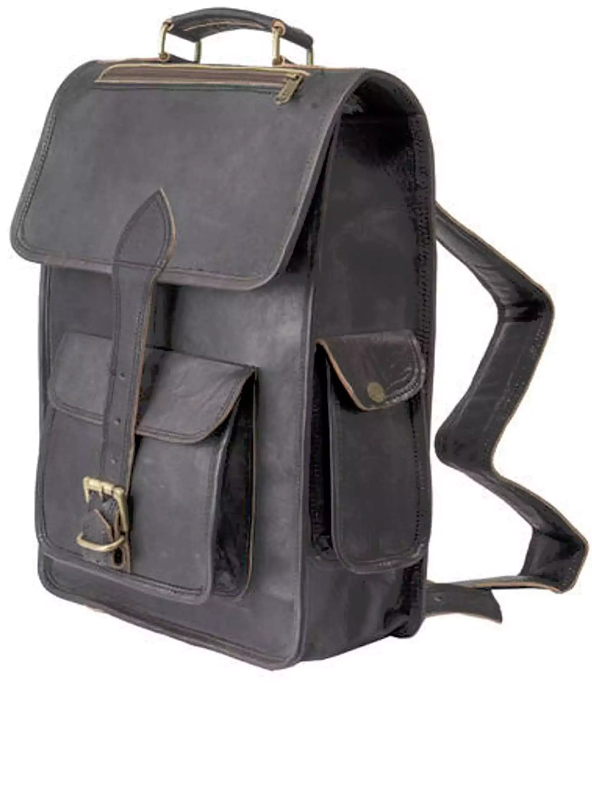 Texas Leather Black Backpack