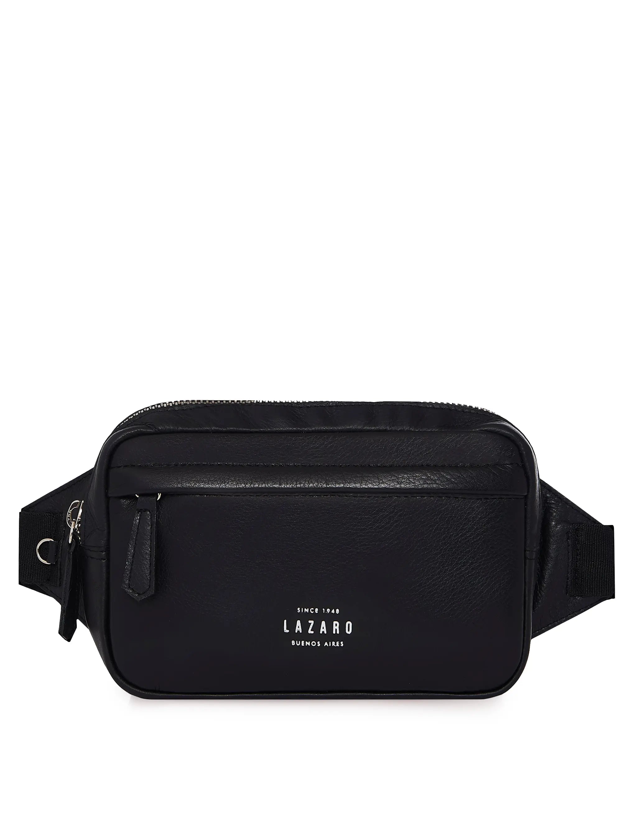 Black Leather Belt Bag 'Salerno'