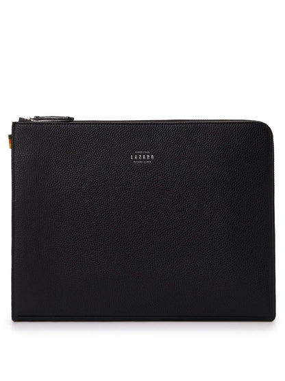 Black Leather Slim Computer Case