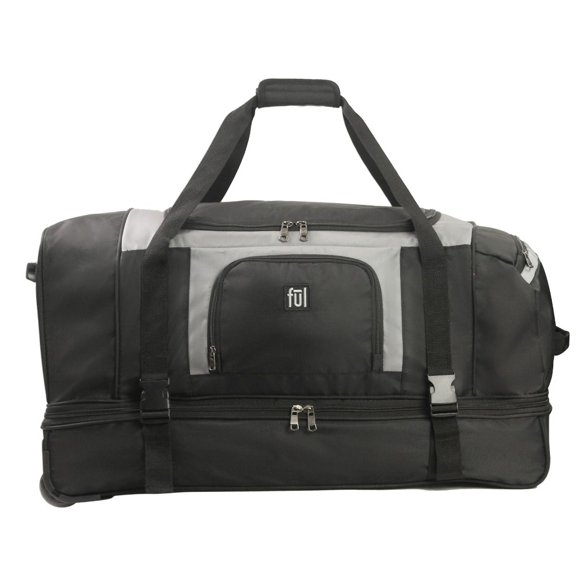 Rig Series 30" Split Level FŪL Black Rolling Duffle Bag