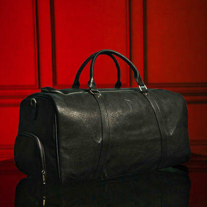 Black Leather Duffel Bag