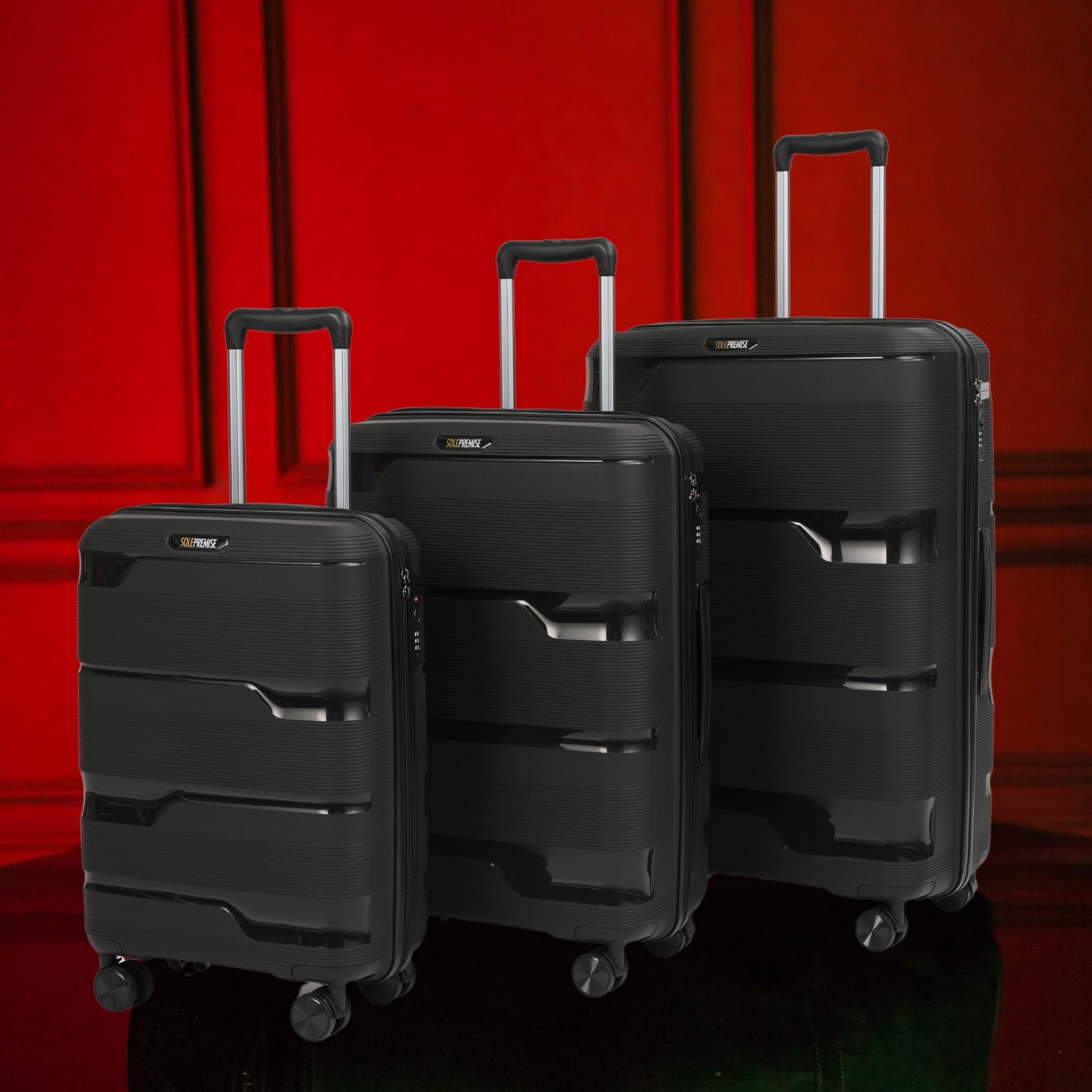 Black Hardcase Roller 3 Piece Luggage Set