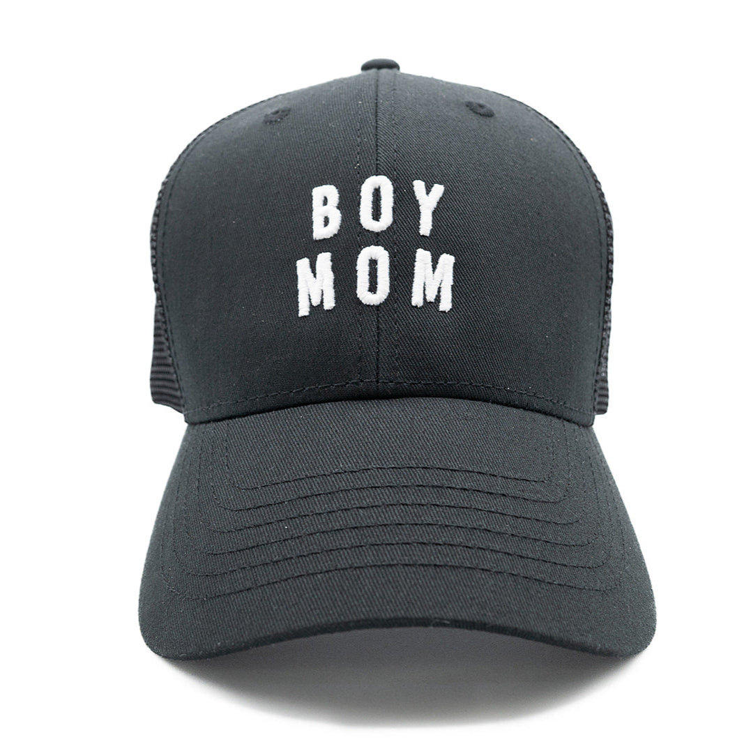 Boy Mom Hat in Black Snapback
