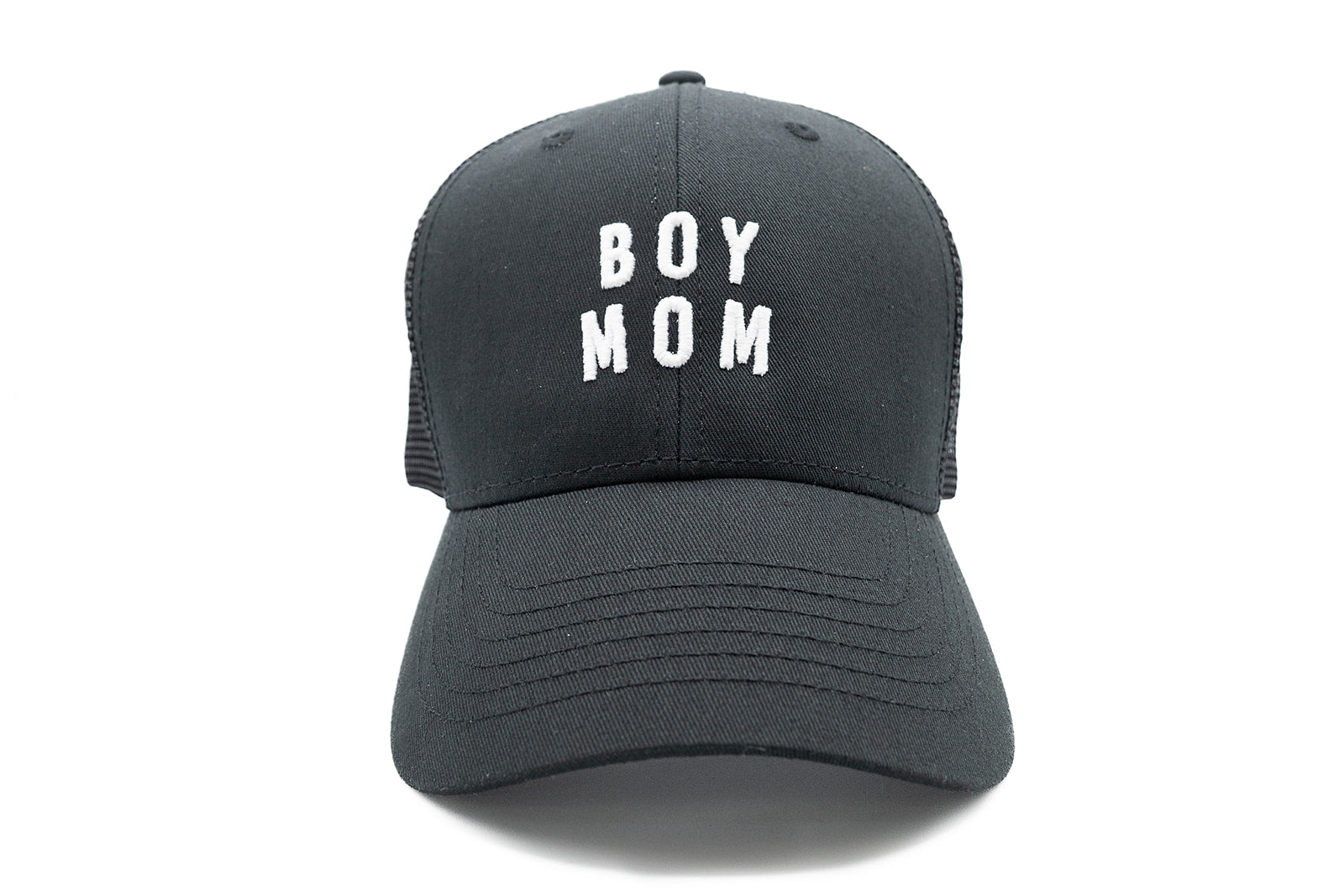Boy Mom Hat in Black Snapback