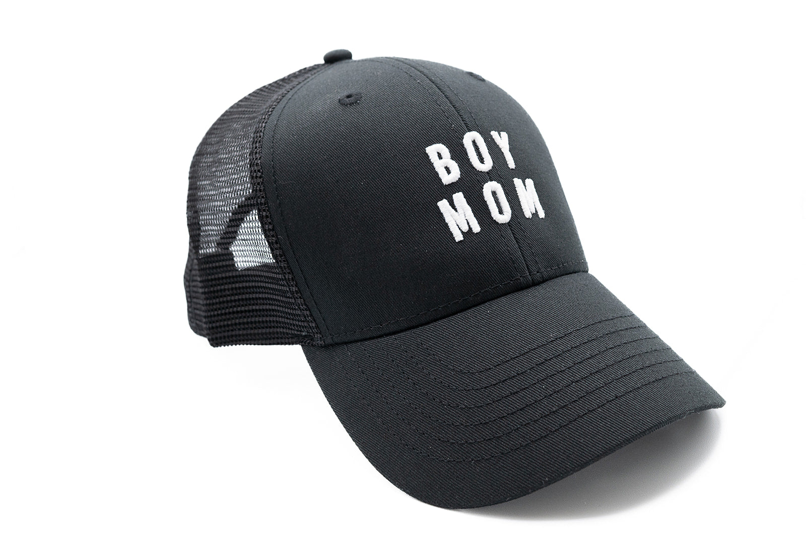 Boy Mom Hat in Black Snapback