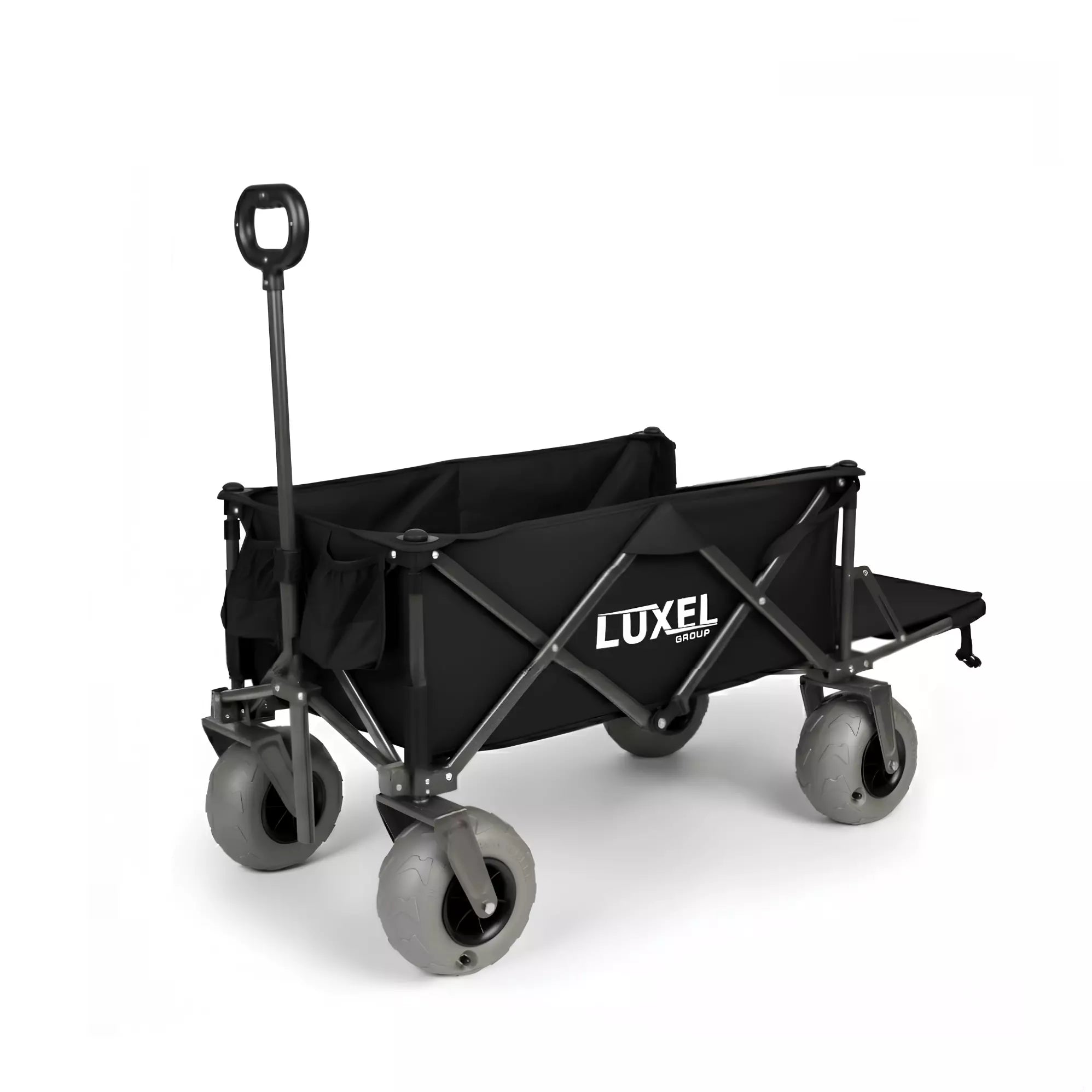 Beach Wagon Cart with Big Wheels – Foldable Utility Wagon Black