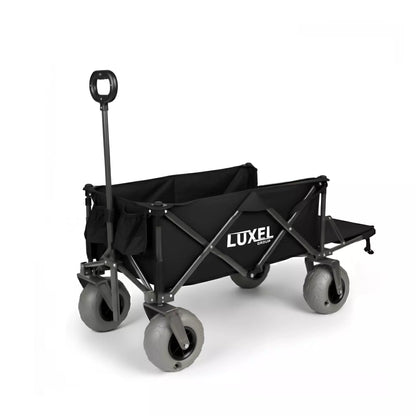 Beach Wagon Cart with Big Wheels – Foldable Utility Wagon Black