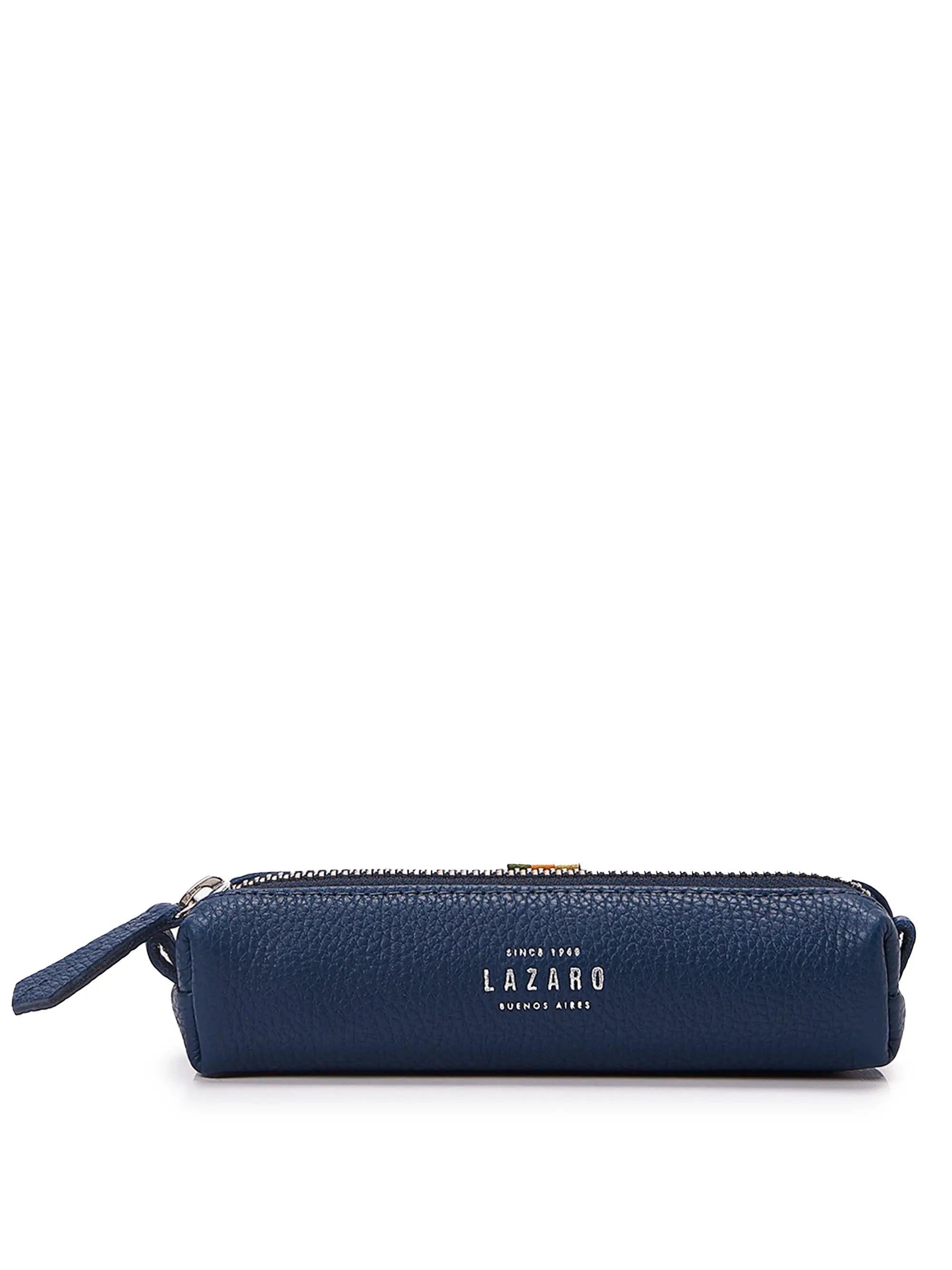 Blue Leather Pencil Case