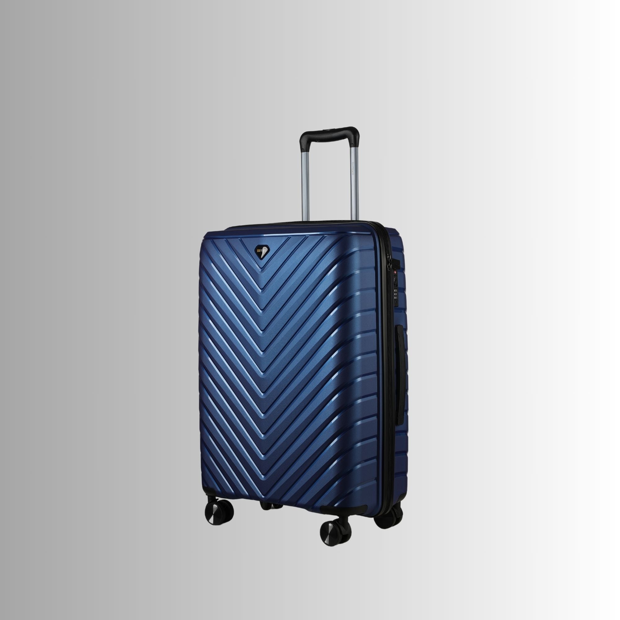 24-inch Blue Hardcase Roller Luggage with 360° Wheels & TSA Lock