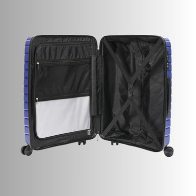 24-inch Blue Hardcase Roller Luggage with 360° Wheels & TSA Lock