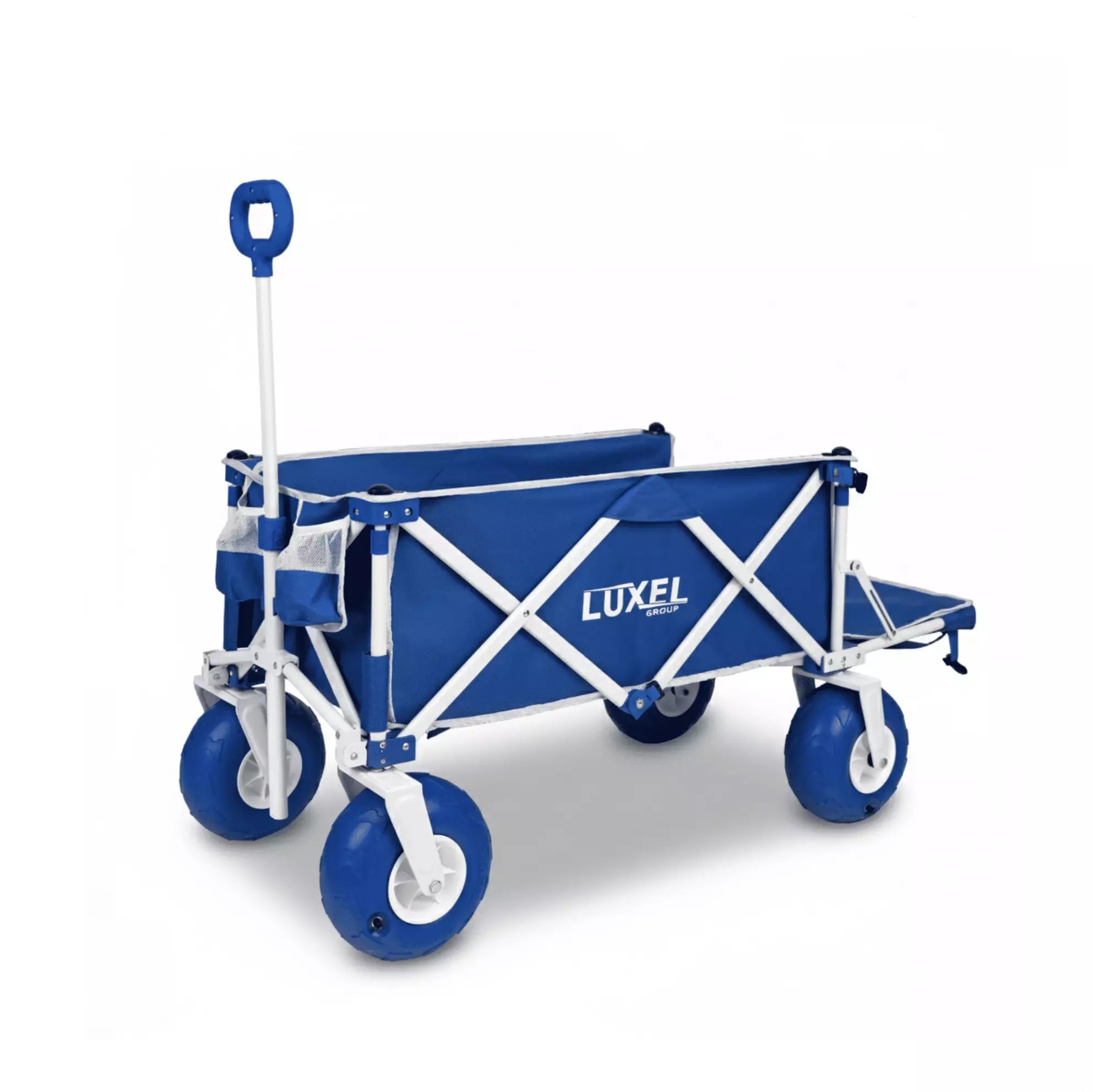 Beach Wagon Cart with Big Wheels – Foldable Utility Wagon Blue