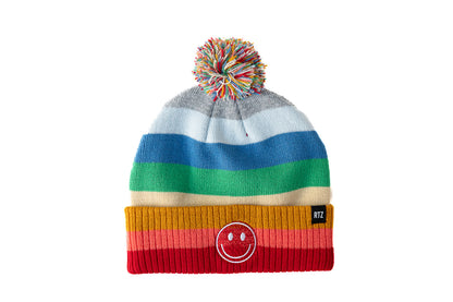Smiley Pom Pom Beanie Hat