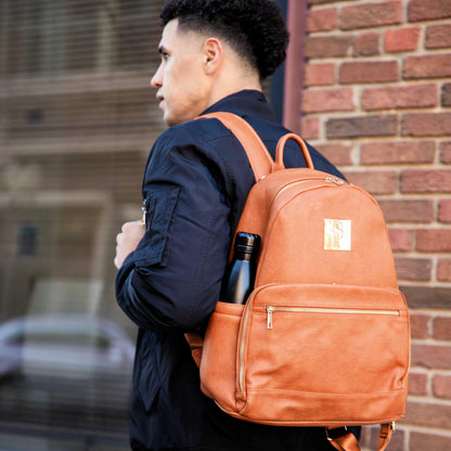 Brown Carrier Leather Backpack