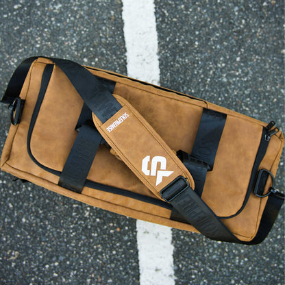 Brown Leather Sneaker Duffel Bag