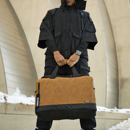 Brown Leather Sneaker Duffel Bag