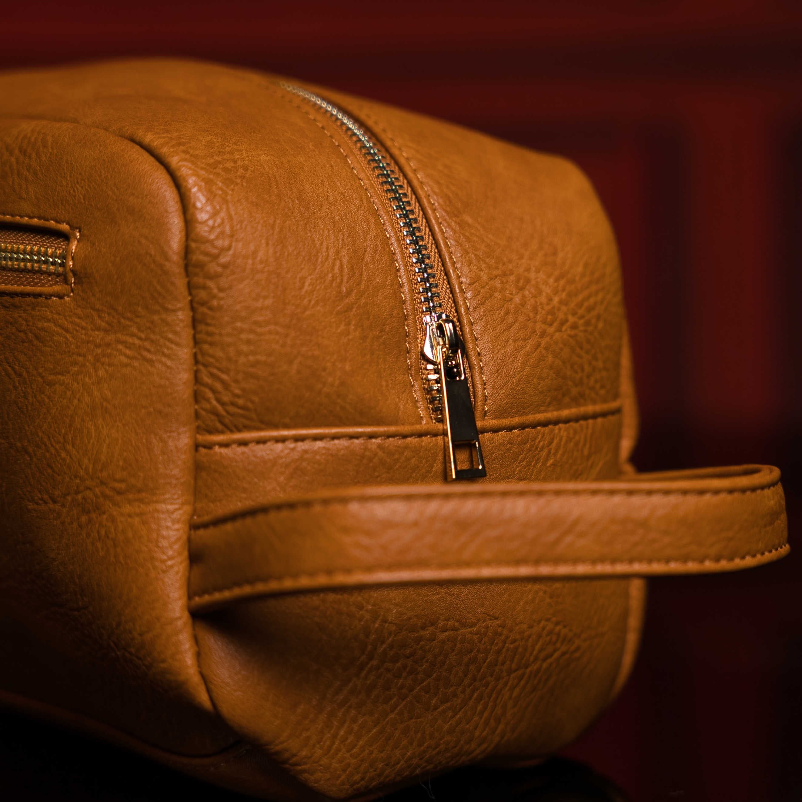 Brown Leather Toiletry Bag