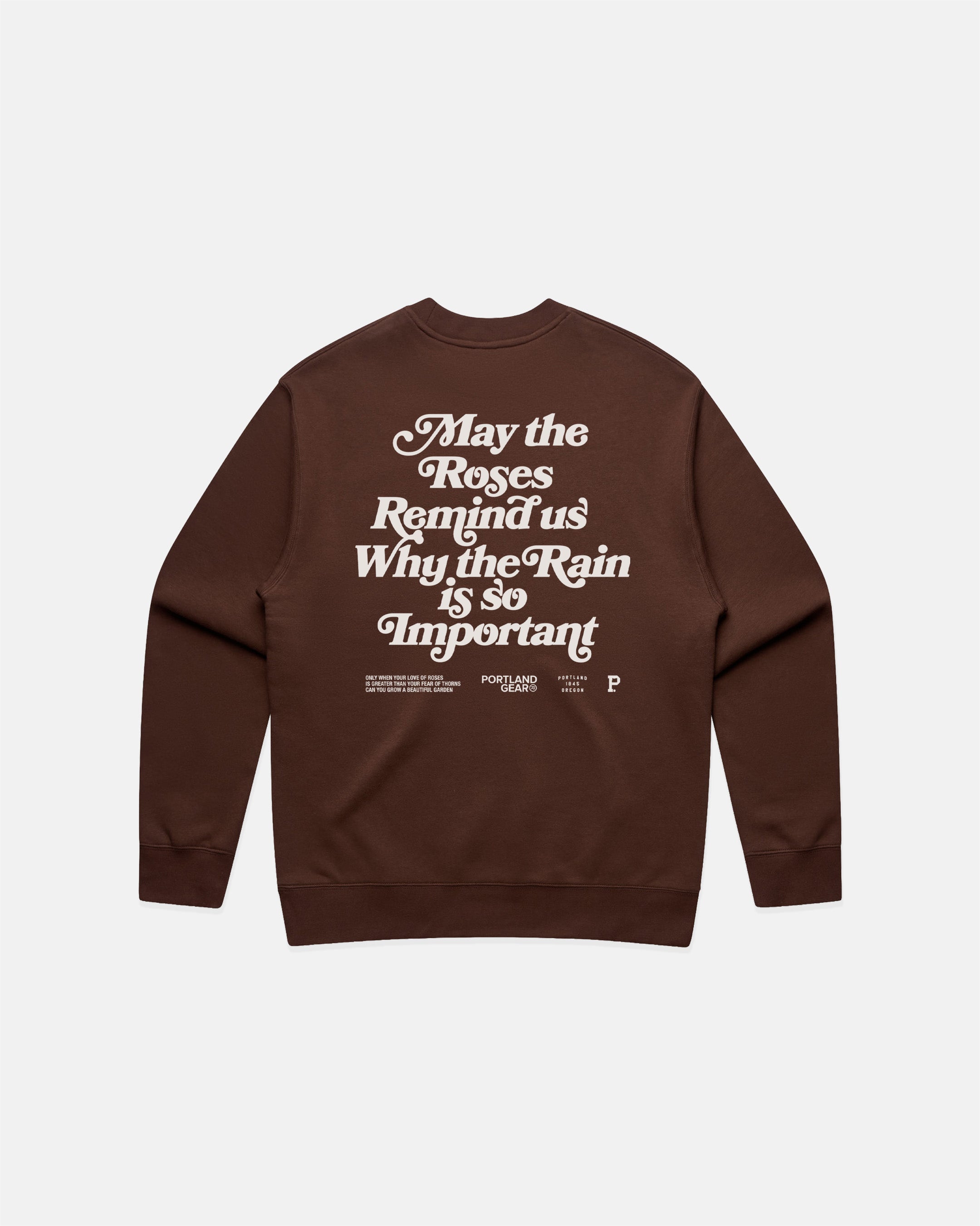 Sueded Slogan Crewneck - Brown