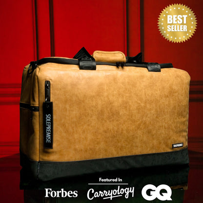 Brown Leather Sneaker Duffel Bag