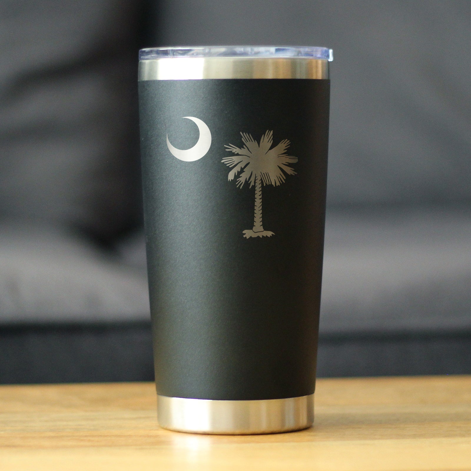 South Carolina Flag - Insulated Coffee Tumbler Cup with Sliding Lid - Stainless Steel Insulated Mug - State Themed Drinking Decor and Gifts for South Carolinian Women & Men