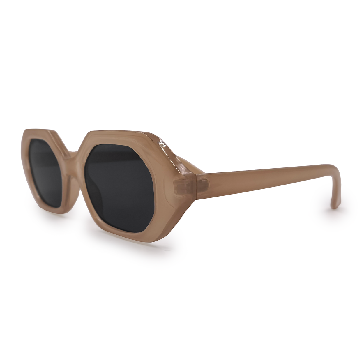 Geometric Unisex Sunglasses - Nude