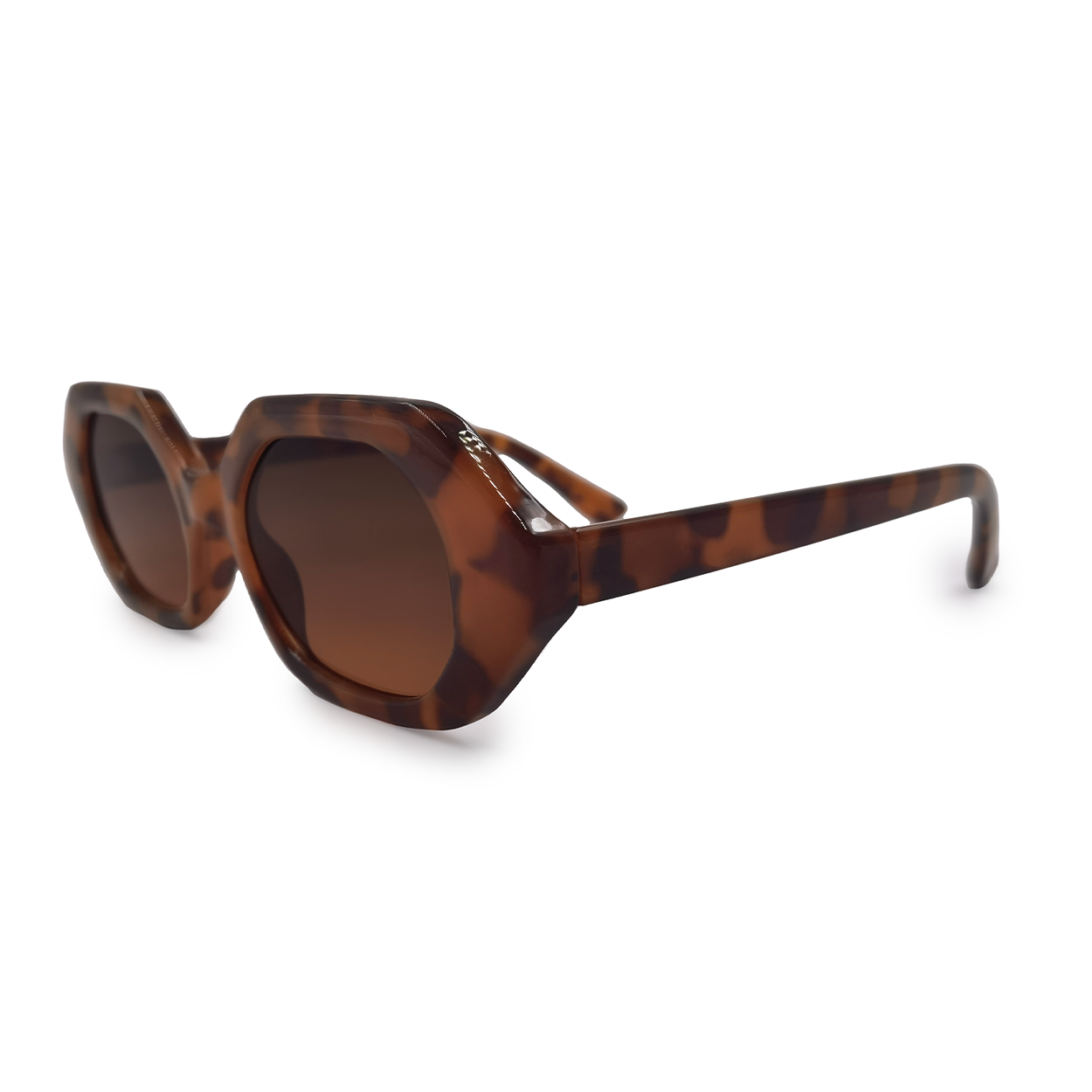 Geometric Unisex Sunglasses - Tortoise